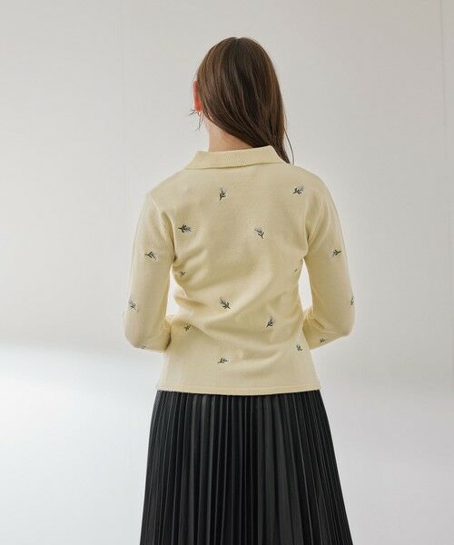 QUEENS COURT / クイーンズコート ニット・セーター | フラワーシシュウニットプルオーバー≪手洗い可能≫ | 詳細6