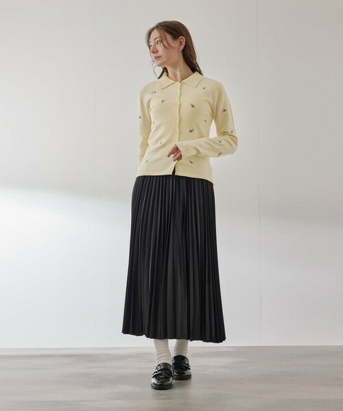 QUEENS COURT / クイーンズコート ニット・セーター | フラワーシシュウニットプルオーバー≪手洗い可能≫ | 詳細7