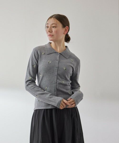 QUEENS COURT / クイーンズコート ニット・セーター | フラワーシシュウニットプルオーバー≪手洗い可能≫ | 詳細9