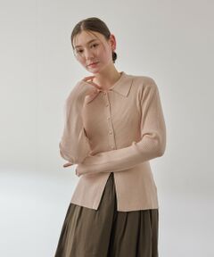 QUEENS COURT / クイーンズコート カーディガン・ボレロ | くるみボタンポロニットカーディガン≪手洗い可能≫