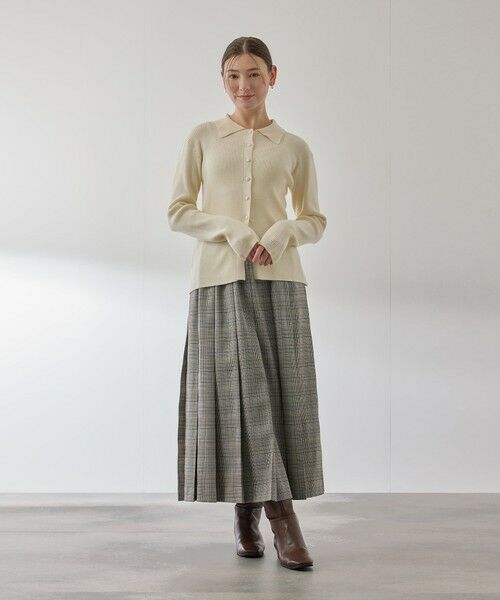 QUEENS COURT / クイーンズコート カーディガン・ボレロ | くるみボタンポロニットカーディガン≪手洗い可能≫ | 詳細3