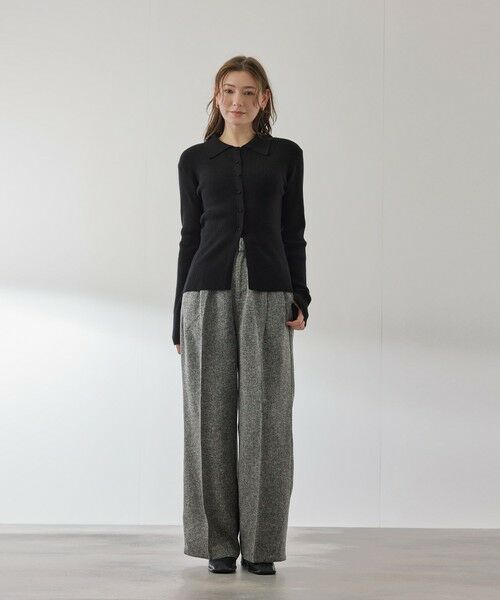 QUEENS COURT / クイーンズコート カーディガン・ボレロ | くるみボタンポロニットカーディガン≪手洗い可能≫ | 詳細6