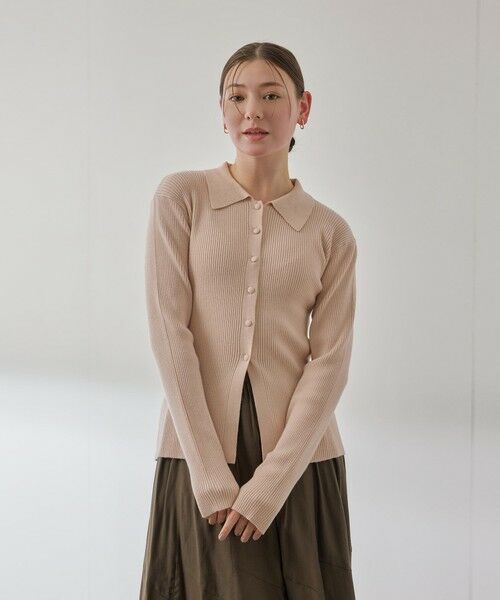 QUEENS COURT / クイーンズコート カーディガン・ボレロ | くるみボタンポロニットカーディガン≪手洗い可能≫ | 詳細9