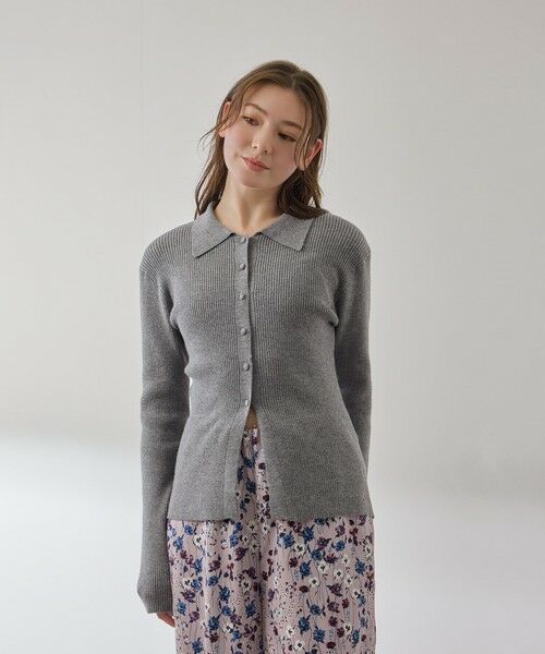 QUEENS COURT / クイーンズコート カーディガン・ボレロ | くるみボタンポロニットカーディガン≪手洗い可能≫ | 詳細16