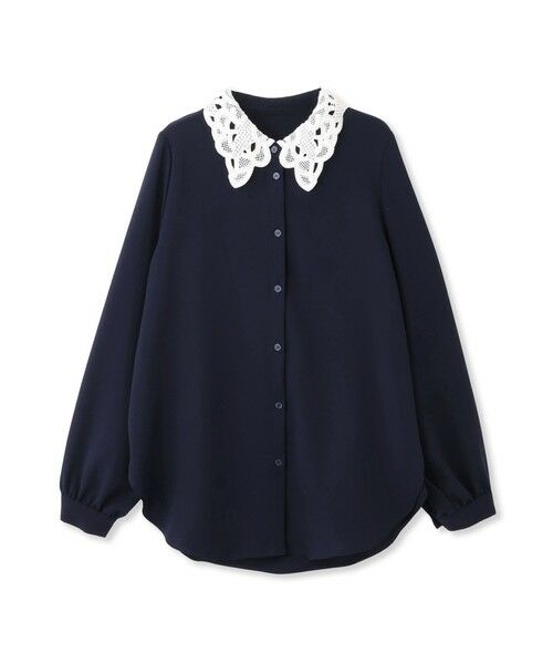 QUEENS COURT / クイーンズコート シャツ・ブラウス | モスクレープレースカラーブラウス | 詳細10