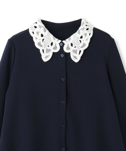 QUEENS COURT / クイーンズコート シャツ・ブラウス | モスクレープレースカラーブラウス | 詳細12