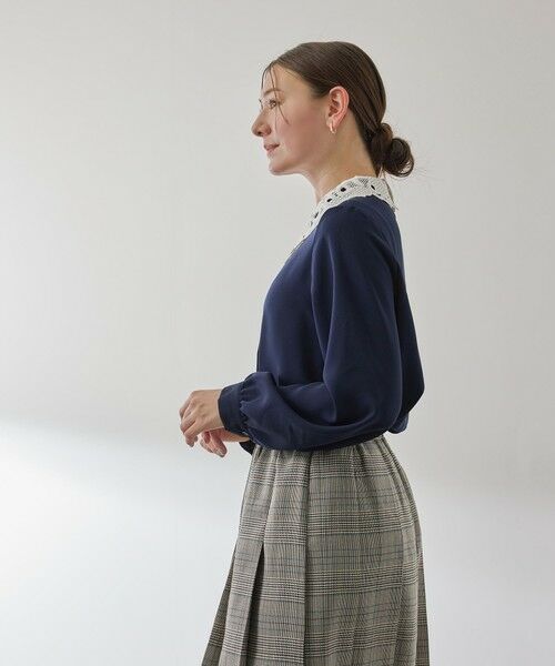 QUEENS COURT / クイーンズコート シャツ・ブラウス | モスクレープレースカラーブラウス | 詳細5