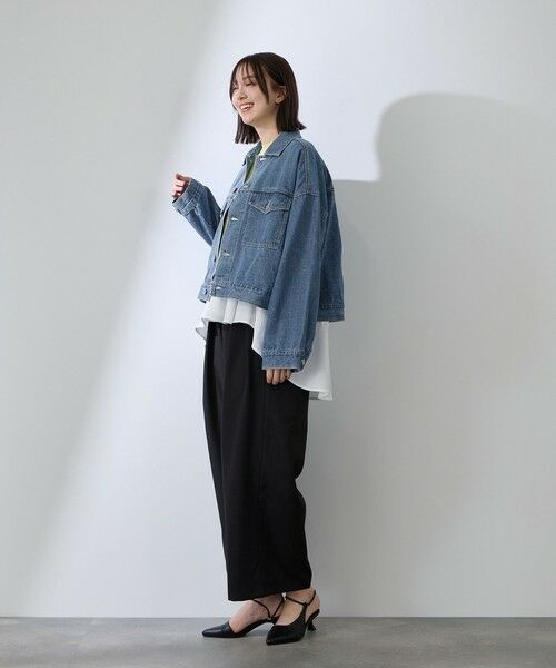 QUEENS COURT / クイーンズコート テーラードジャケット | カラーデニムボクシーフィットブルゾン≪洗濯機で洗える≫ | 詳細5