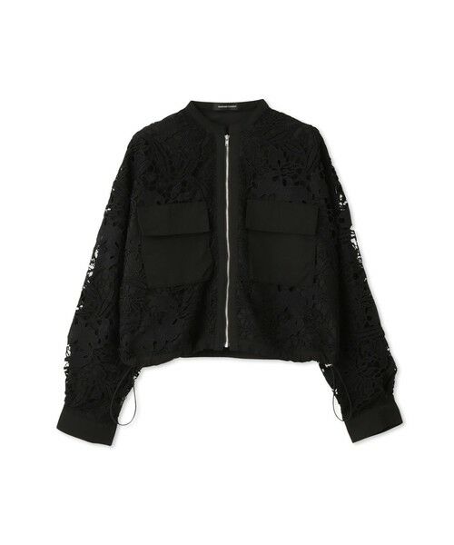 QUEENS COURT / クイーンズコート テーラードジャケット | ボタニカルレースブルゾン≪手洗い可能≫ | 詳細7