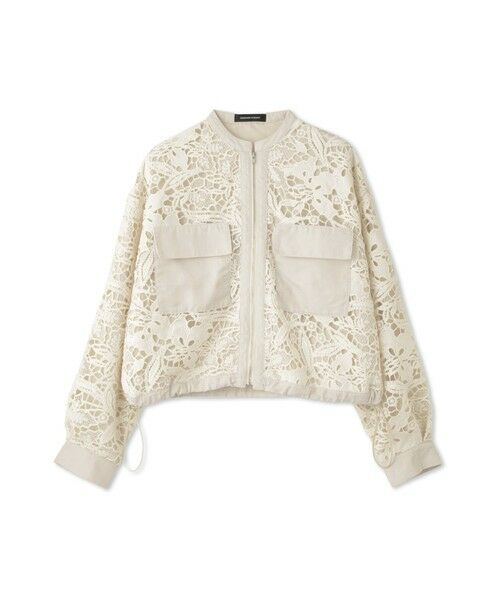 QUEENS COURT / クイーンズコート テーラードジャケット | ボタニカルレースブルゾン≪手洗い可能≫ | 詳細12