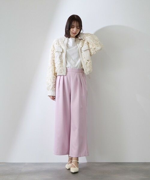 QUEENS COURT / クイーンズコート テーラードジャケット | ボタニカルレースブルゾン≪手洗い可能≫ | 詳細11