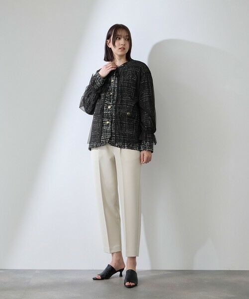 QUEENS COURT / クイーンズコート テーラードジャケット | チュールレイヤーセットツィードジャケット | 詳細8