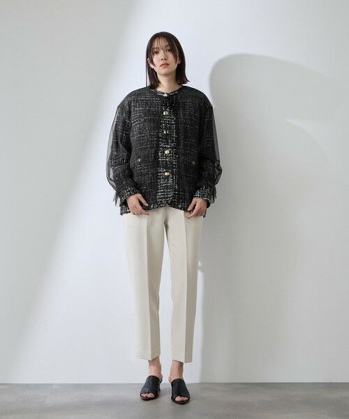 QUEENS COURT / クイーンズコート テーラードジャケット | チュールレイヤーセットツィードジャケット | 詳細9