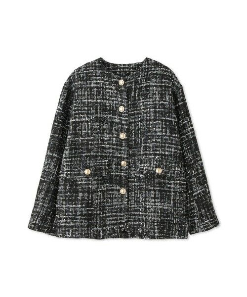 QUEENS COURT / クイーンズコート テーラードジャケット | チュールレイヤーセットツィードジャケット | 詳細12