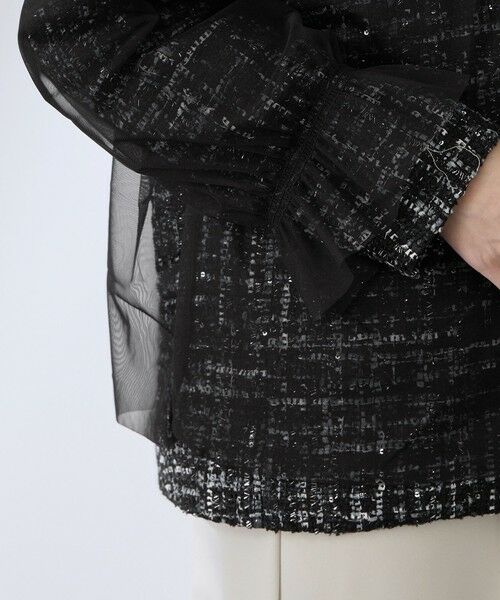 QUEENS COURT / クイーンズコート テーラードジャケット | チュールレイヤーセットツィードジャケット | 詳細7