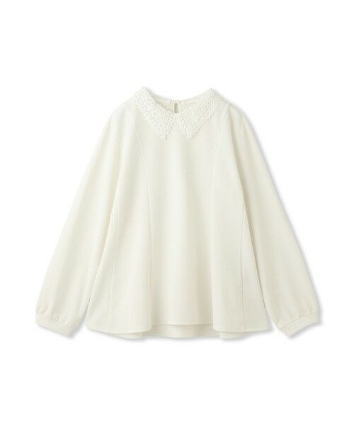 QUEENS COURT / クイーンズコート カットソー | カットジョーゼットレースカラーフレアプルオーバー | 詳細4