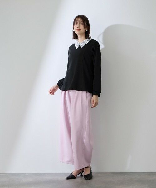 QUEENS COURT / クイーンズコート カットソー | カットジョーゼットレースカラーフレアプルオーバー | 詳細6