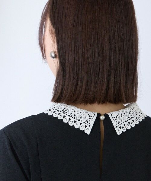 QUEENS COURT / クイーンズコート カットソー | カットジョーゼットレースカラーフレアプルオーバー | 詳細12