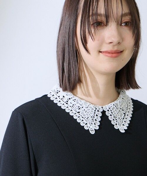 QUEENS COURT / クイーンズコート カットソー | カットジョーゼットレースカラーフレアプルオーバー | 詳細13