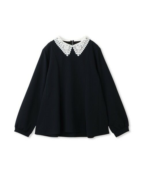 QUEENS COURT / クイーンズコート カットソー | カットジョーゼットレースカラーフレアプルオーバー | 詳細16