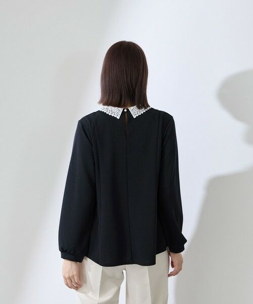 QUEENS COURT / クイーンズコート カットソー | カットジョーゼットレースカラーフレアプルオーバー | 詳細11