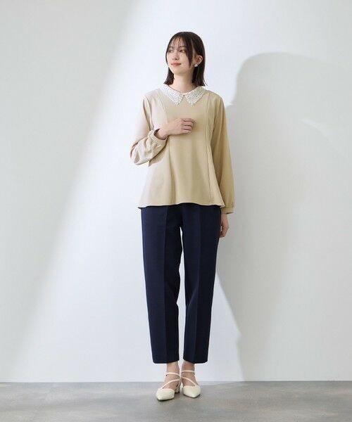 QUEENS COURT / クイーンズコート カットソー | カットジョーゼットレースカラーフレアプルオーバー | 詳細19