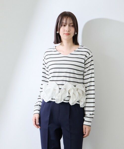 QUEENS COURT / クイーンズコート カットソー | ラッフルヘムクロプトプルオーバー | 詳細1
