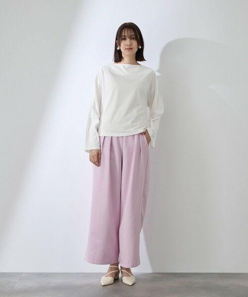 QUEENS COURT / クイーンズコート カットソー | ハイゲージ天竺ボートネックプルオーバー | 詳細2