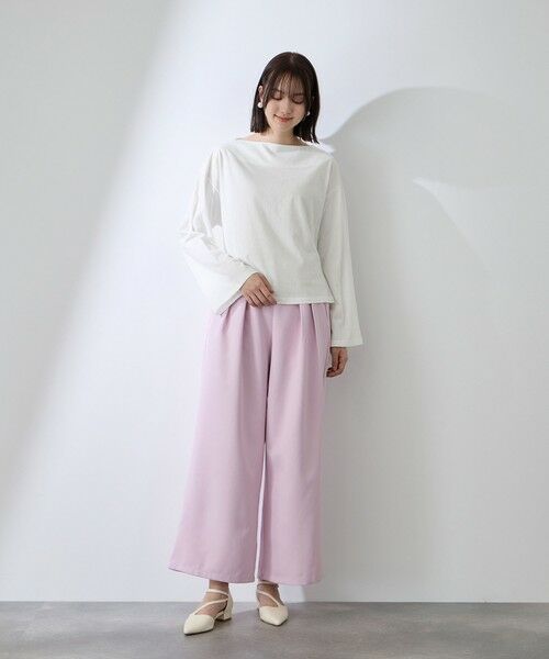 QUEENS COURT / クイーンズコート カットソー | ハイゲージ天竺ボートネックプルオーバー | 詳細3