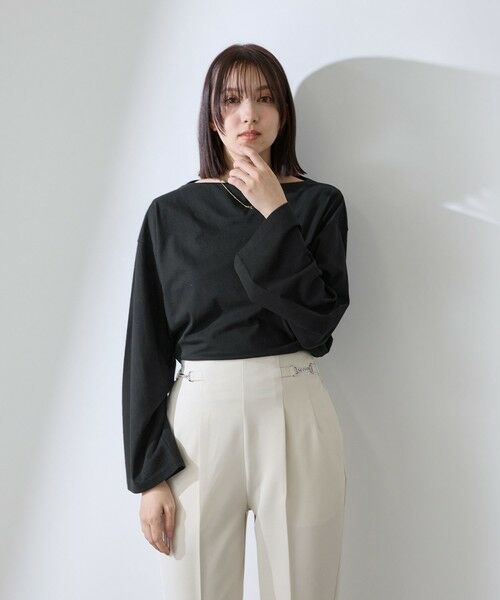 QUEENS COURT / クイーンズコート カットソー | ハイゲージ天竺ボートネックプルオーバー | 詳細5