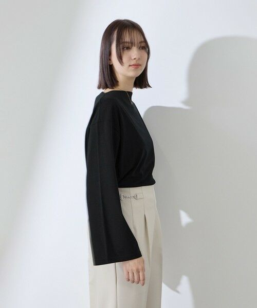 QUEENS COURT / クイーンズコート カットソー | ハイゲージ天竺ボートネックプルオーバー | 詳細6