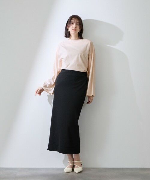 QUEENS COURT / クイーンズコート カットソー | ハイゲージ天竺ボートネックプルオーバー | 詳細12