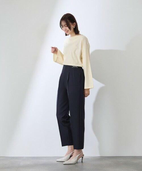 QUEENS COURT / クイーンズコート その他パンツ | ダブルクロスストレッチビットテーパードパンツ | 詳細1