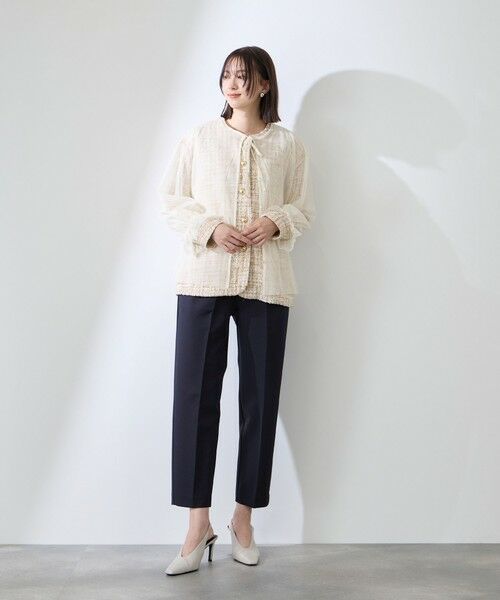 QUEENS COURT / クイーンズコート その他パンツ | ダブルクロスストレッチビットテーパードパンツ | 詳細2