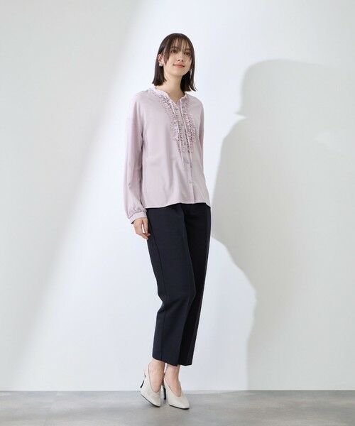 QUEENS COURT / クイーンズコート その他パンツ | ダブルクロスストレッチビットテーパードパンツ | 詳細3