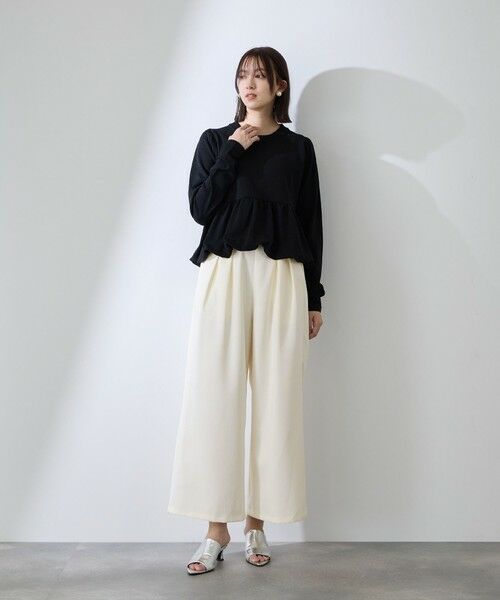 QUEENS COURT / クイーンズコート その他パンツ | ダブルインタックプルオンワイドパンツ | 詳細1