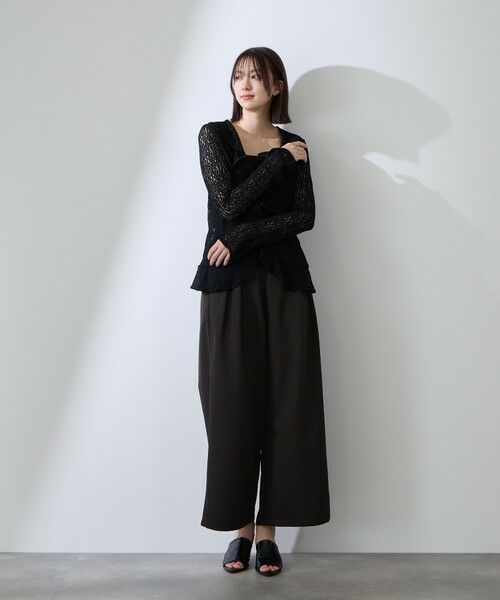 QUEENS COURT / クイーンズコート その他パンツ | ダブルインタックプルオンワイドパンツ | 詳細9