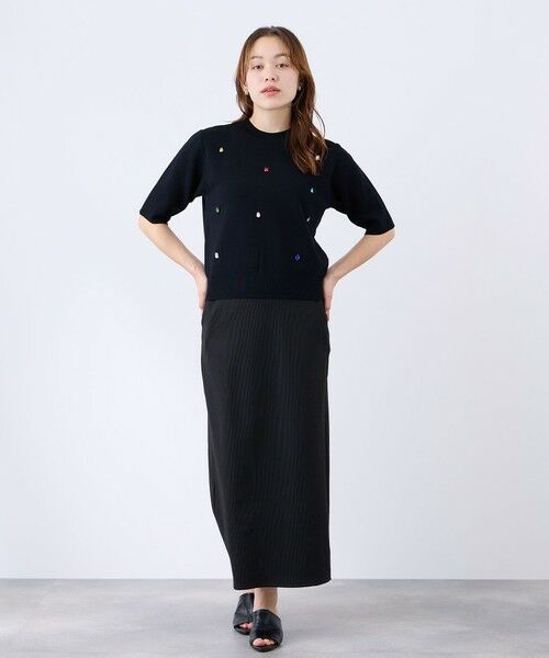 QUEENS COURT / クイーンズコート ミニ・ひざ丈スカート | ミドルリブナロースカート≪洗濯機で洗える≫ | 詳細2