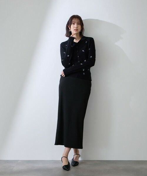 QUEENS COURT / クイーンズコート ミニ・ひざ丈スカート | ミドルリブナロースカート≪洗濯機で洗える≫ | 詳細1