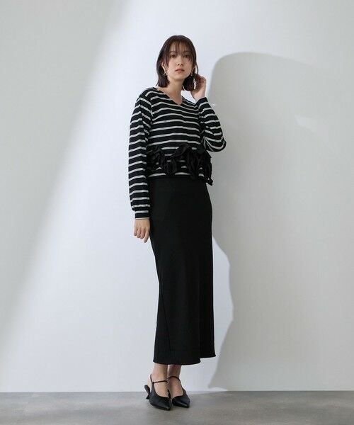 QUEENS COURT / クイーンズコート ミニ・ひざ丈スカート | ミドルリブナロースカート≪洗濯機で洗える≫ | 詳細2