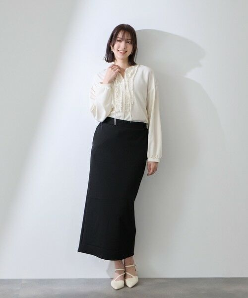 QUEENS COURT / クイーンズコート ミニ・ひざ丈スカート | ミドルリブナロースカート≪洗濯機で洗える≫ | 詳細3