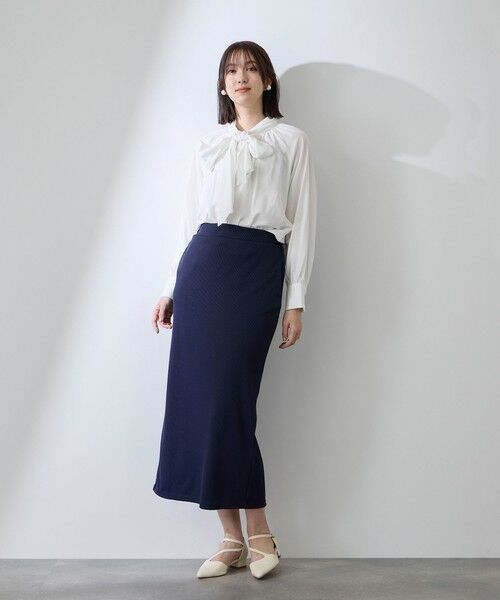 QUEENS COURT / クイーンズコート ミニ・ひざ丈スカート | ミドルリブナロースカート≪洗濯機で洗える≫ | 詳細10