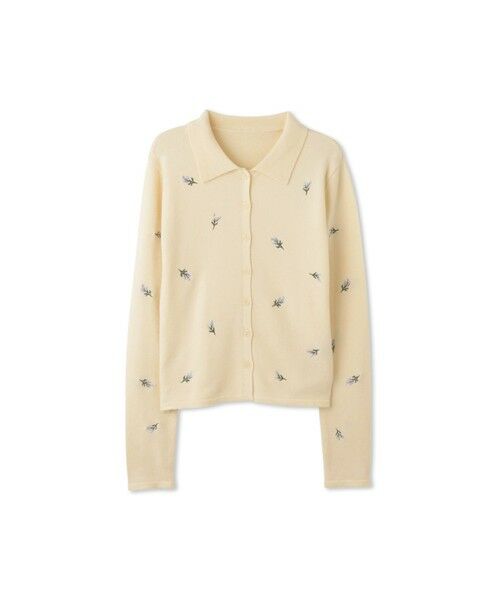 QUEENS COURT / クイーンズコート ニット・セーター | フラワー刺繍ポロニットトップス | 詳細7