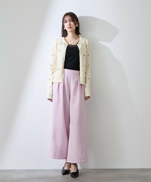 QUEENS COURT / クイーンズコート ニット・セーター | フラワー刺繍ポロニットトップス | 詳細5