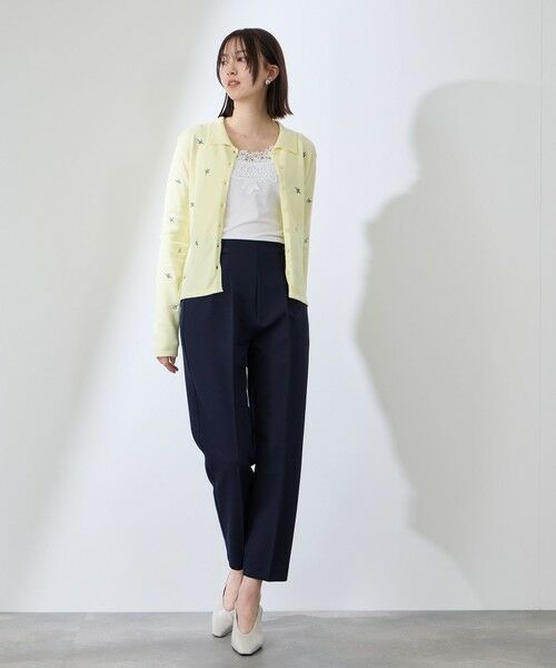 QUEENS COURT / クイーンズコート ニット・セーター | フラワー刺繍ポロニットトップス | 詳細15