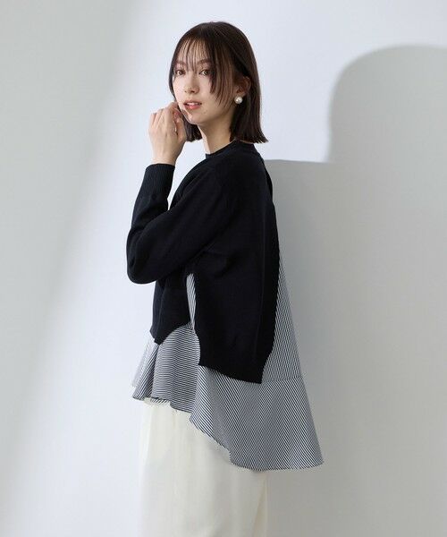 QUEENS COURT / クイーンズコート ニット・セーター | サイドスリットニット×ペプラムヘムインナーSET | 詳細2