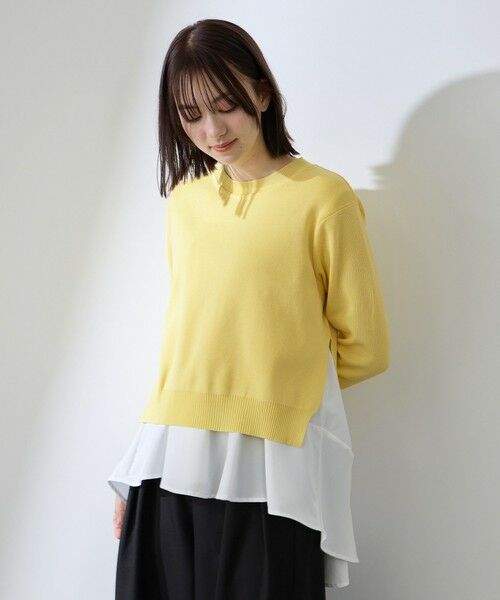 QUEENS COURT / クイーンズコート ニット・セーター | サイドスリットニット×ペプラムヘムインナーSET | 詳細8