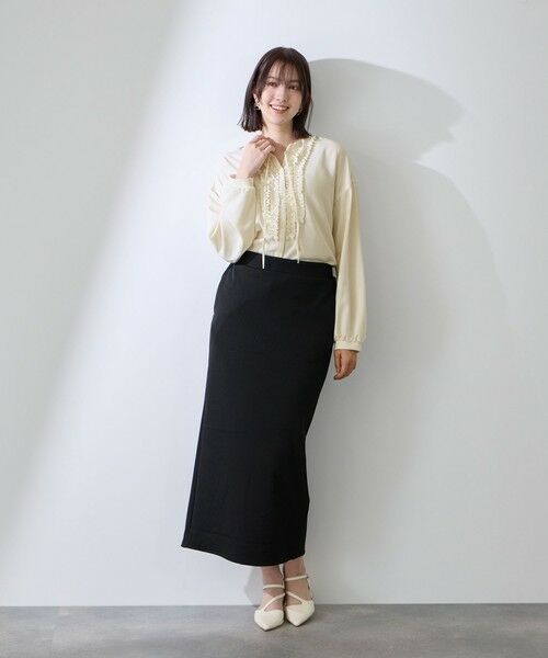 QUEENS COURT / クイーンズコート シャツ・ブラウス | ストレッチジョーゼットミニフリルブラウス | 詳細2