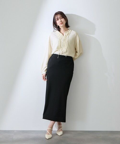 QUEENS COURT / クイーンズコート シャツ・ブラウス | ストレッチジョーゼットミニフリルブラウス | 詳細3