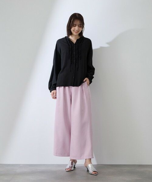 QUEENS COURT / クイーンズコート シャツ・ブラウス | ストレッチジョーゼットミニフリルブラウス | 詳細6